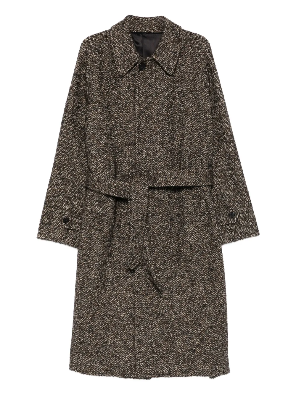 Husbands  belted wool coat | Black | Image 1