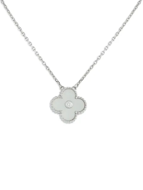 Van Cleef & Arpels 14K white gold Alhambra Holiday diamond necklace