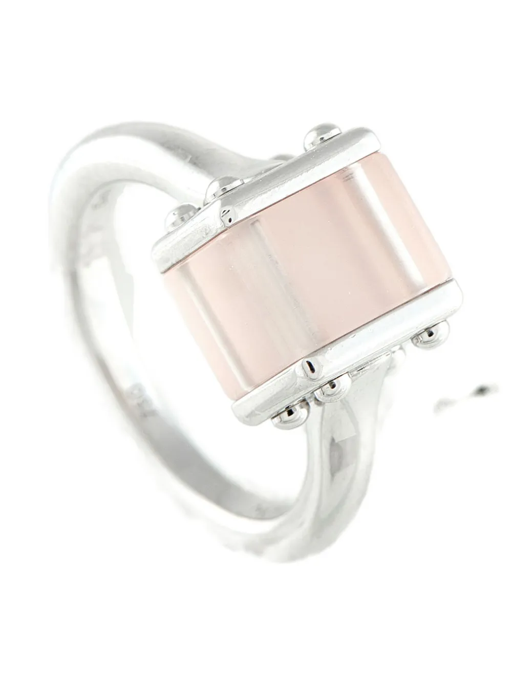 Louis Vuitton Pre-Owned 18K white gold rose quartz ring - Argento