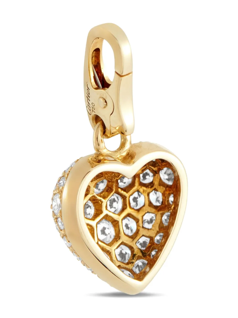 Pre-owned Cartier 18k Yellow Gold Diamond Heart-motif Pendant