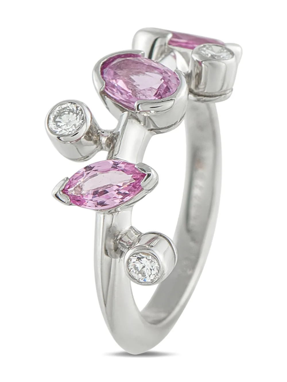 Cartier platinum Meli Melo diamond and pink sapphire ring - Argento