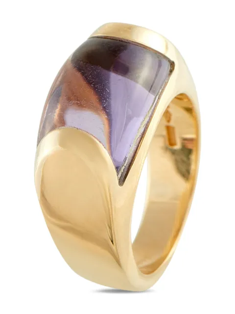 Bvlgari Pre-Owned 18K yellow gold Tronchetto amethyst ring