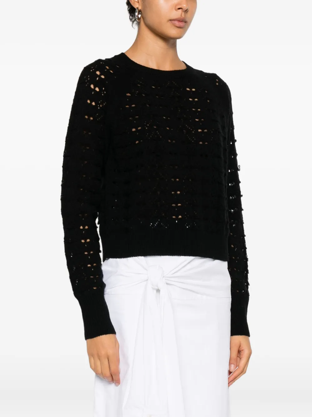 Cecilie Bahnsen Openwork Sweater In Black