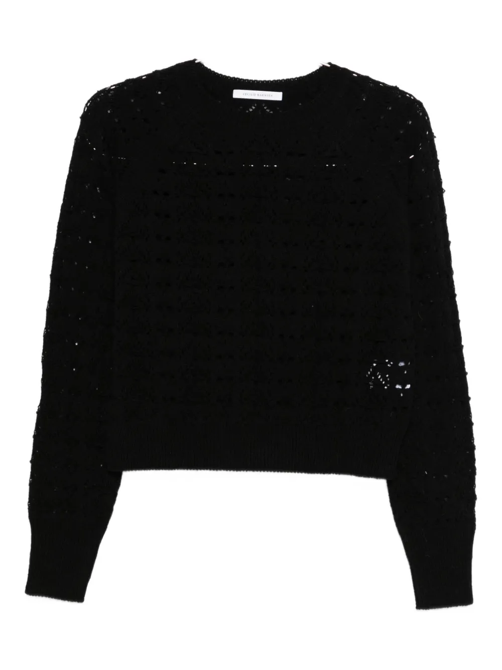 Cecilie Bahnsen Openwork Sweater In Black