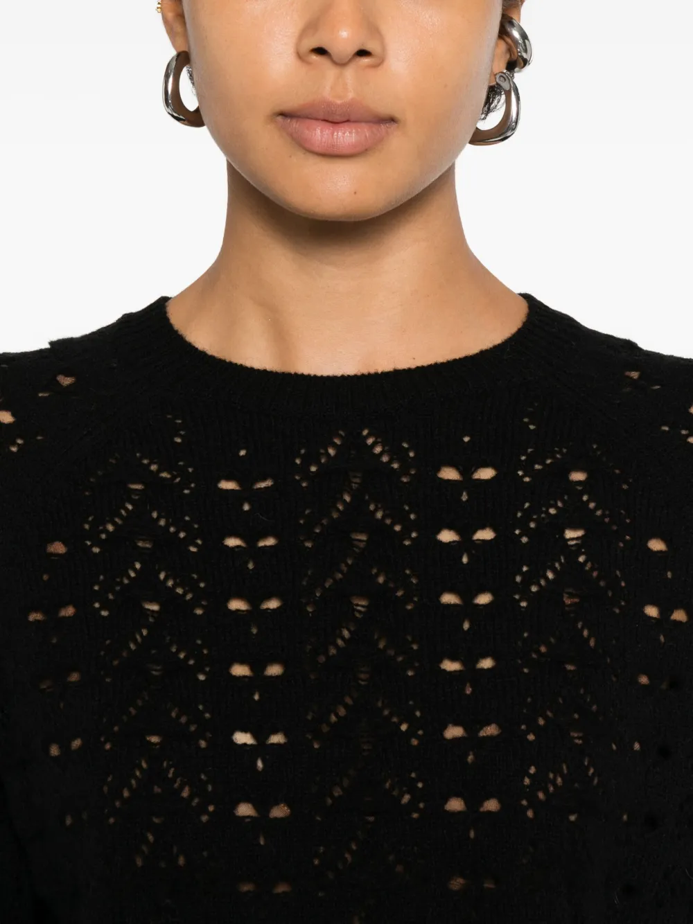 Cecilie Bahnsen Openwork Sweater In Black