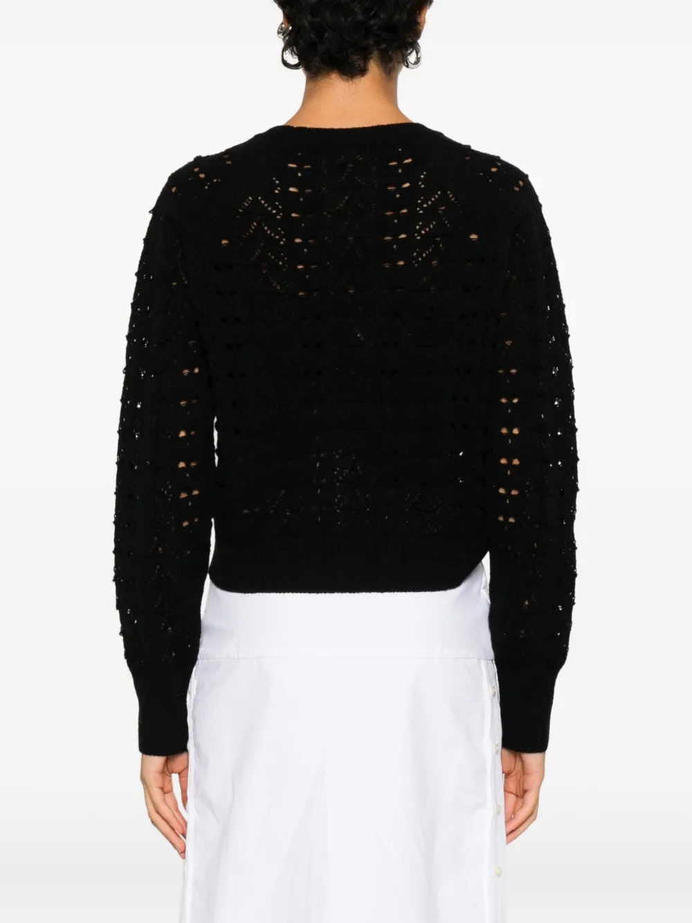 Cecilie Bahnsen Openwork Sweater In Black
