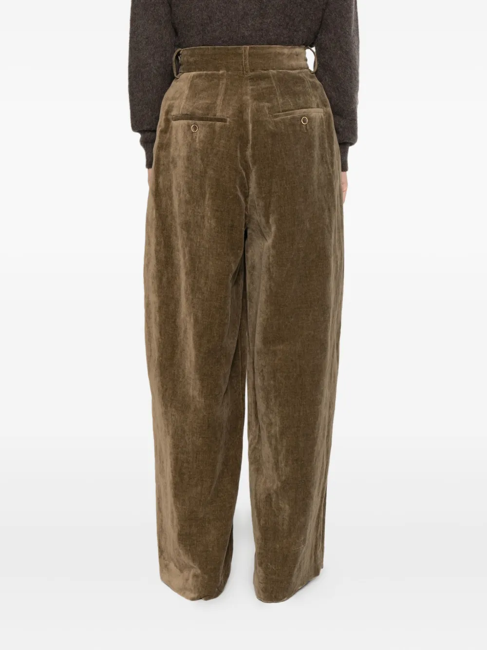 Uma Wang Plooibroek met knoopsluiting Bruin