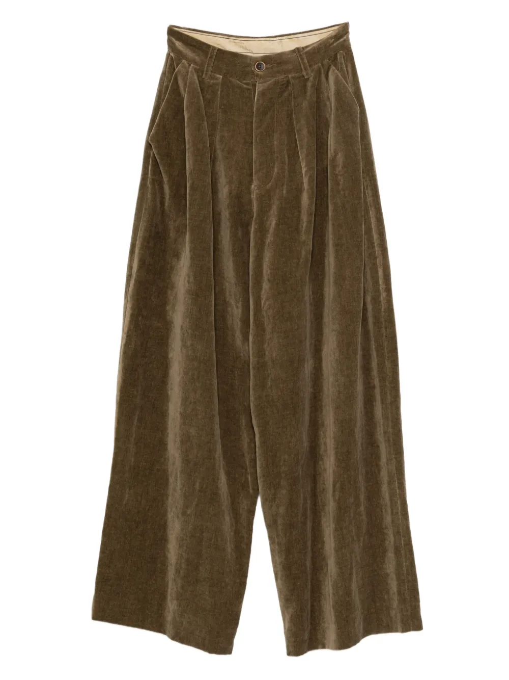 Uma Wang button-fastening pleated trousers | Brown | Image 1