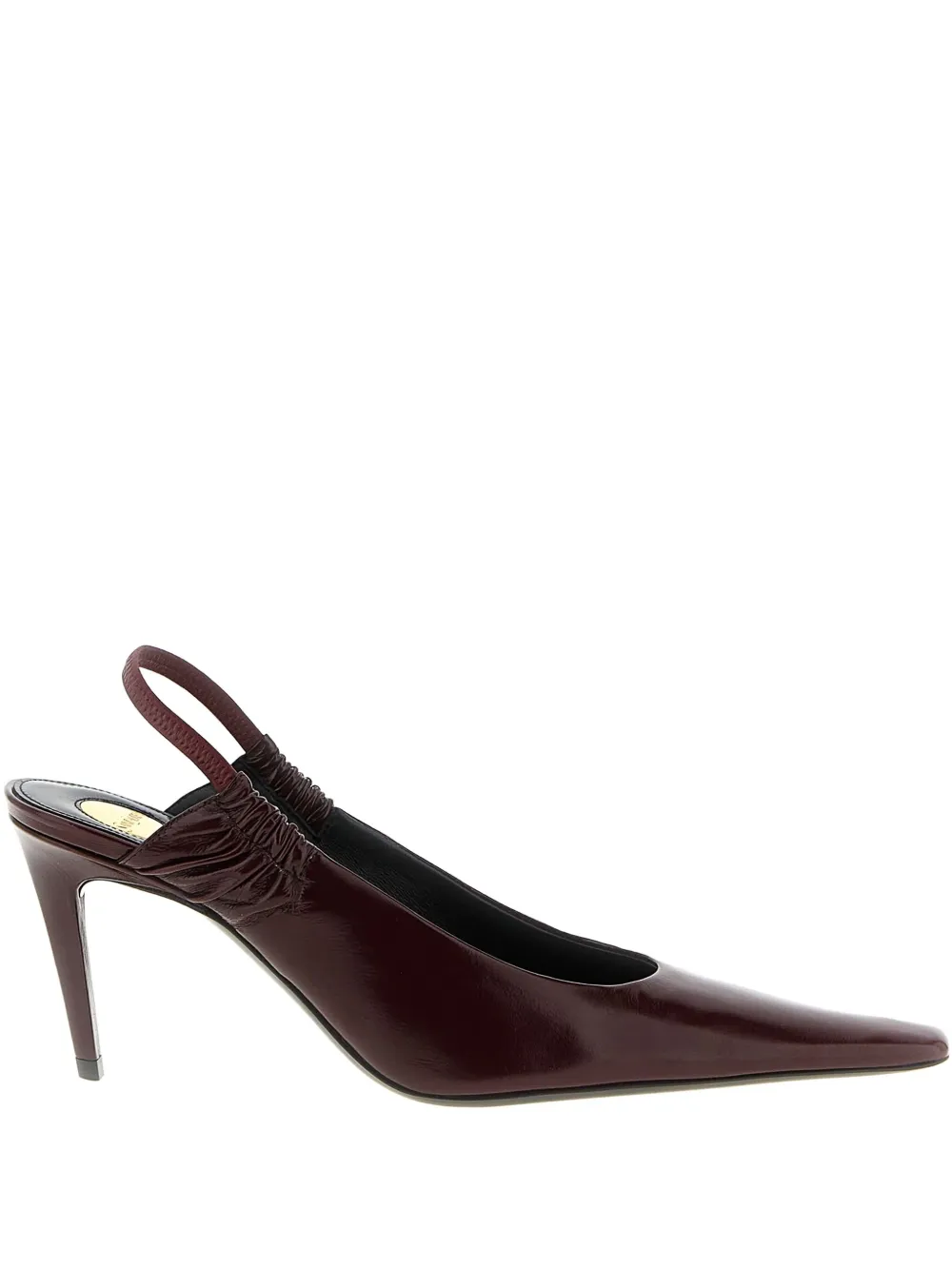 Saint Laurent 75mm Anne-marie Pointed-toe Slingbacks In Burgundy