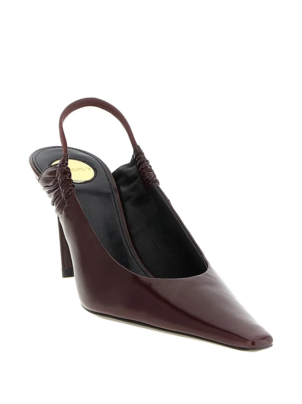 Saint Laurent 75mm Anne-marie Pointed-toe Slingbacks In Burgundy