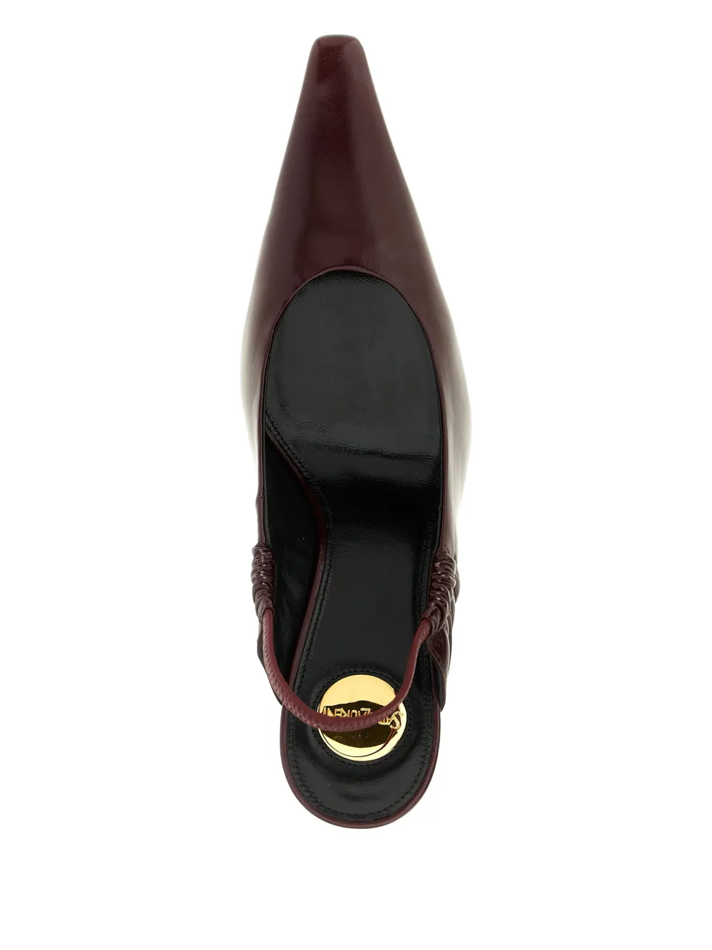 Saint Laurent 75mm Anne-marie Pointed-toe Slingbacks In Burgundy