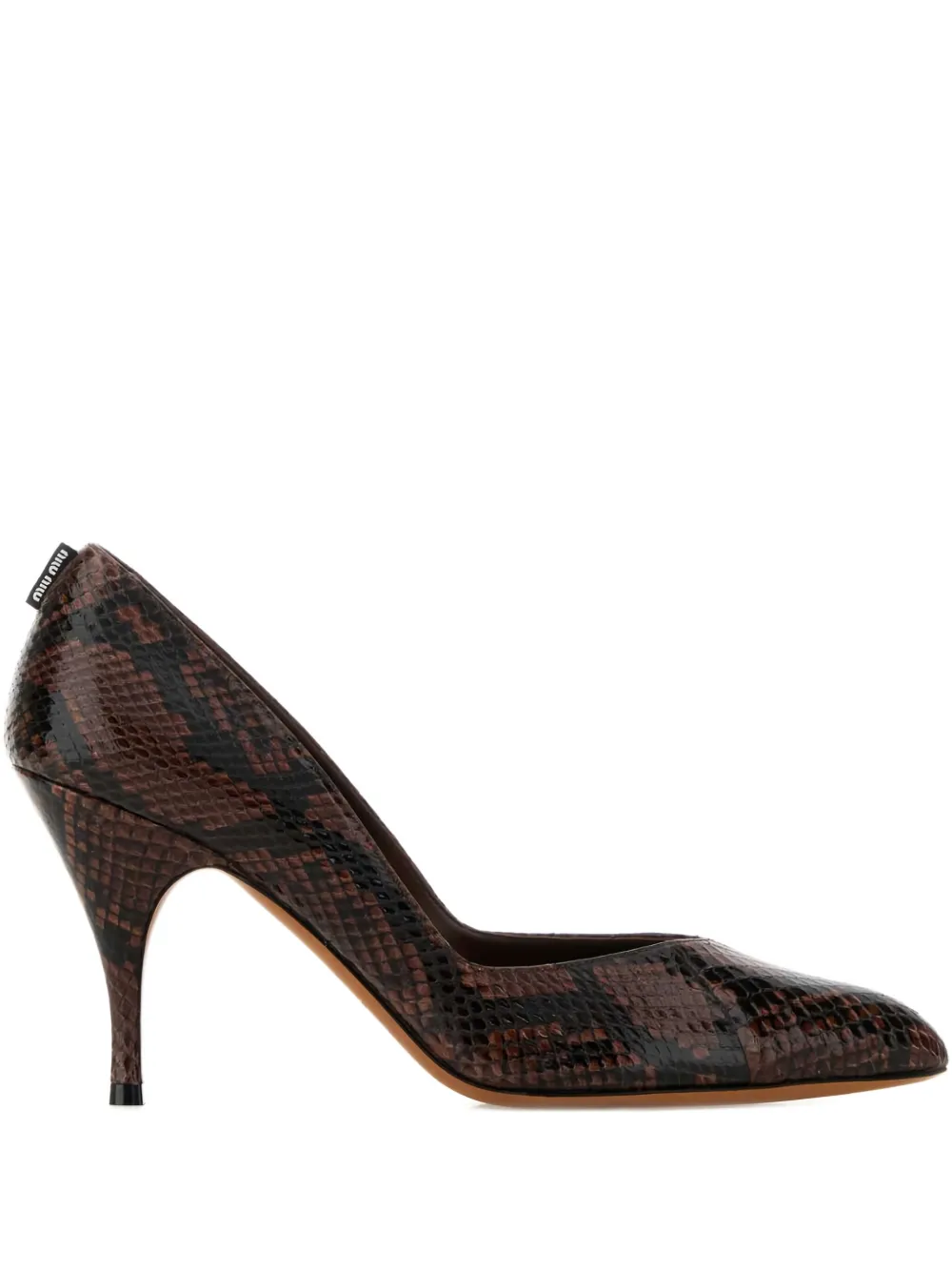 Miu 85 mm leren pumps Bruin