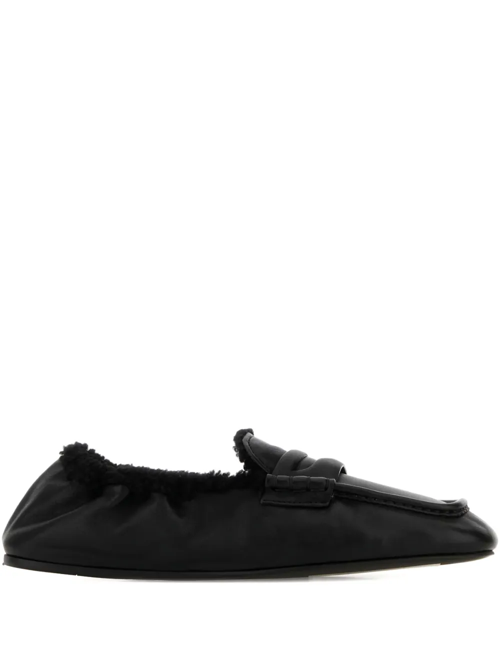 Miu leather loafers Zwart