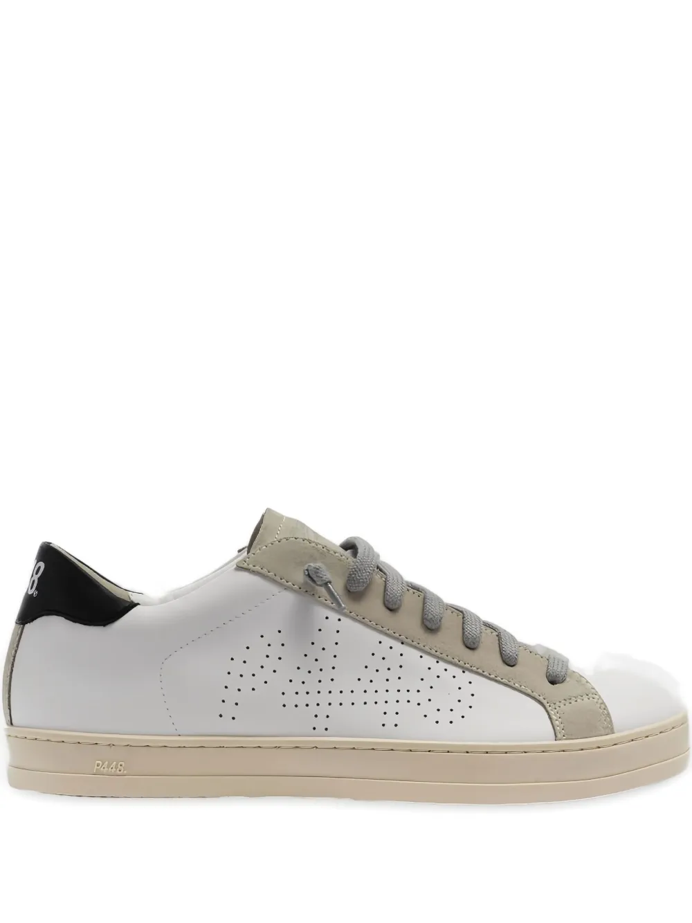 P448 logo-perforated sneakers - Bianco