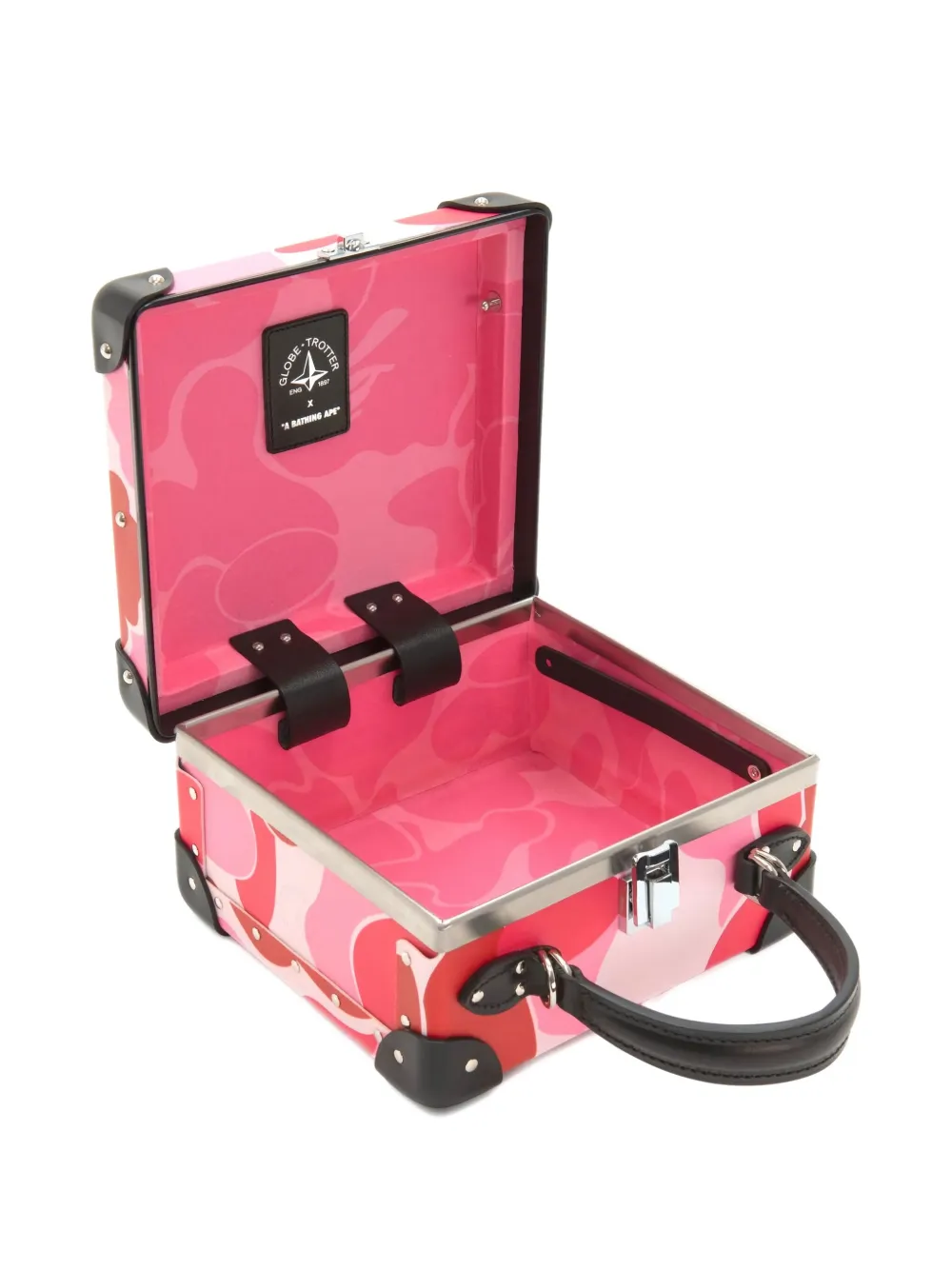 A BATHING APE x Globe-Trotter reistas met camouflagepatroon Roze