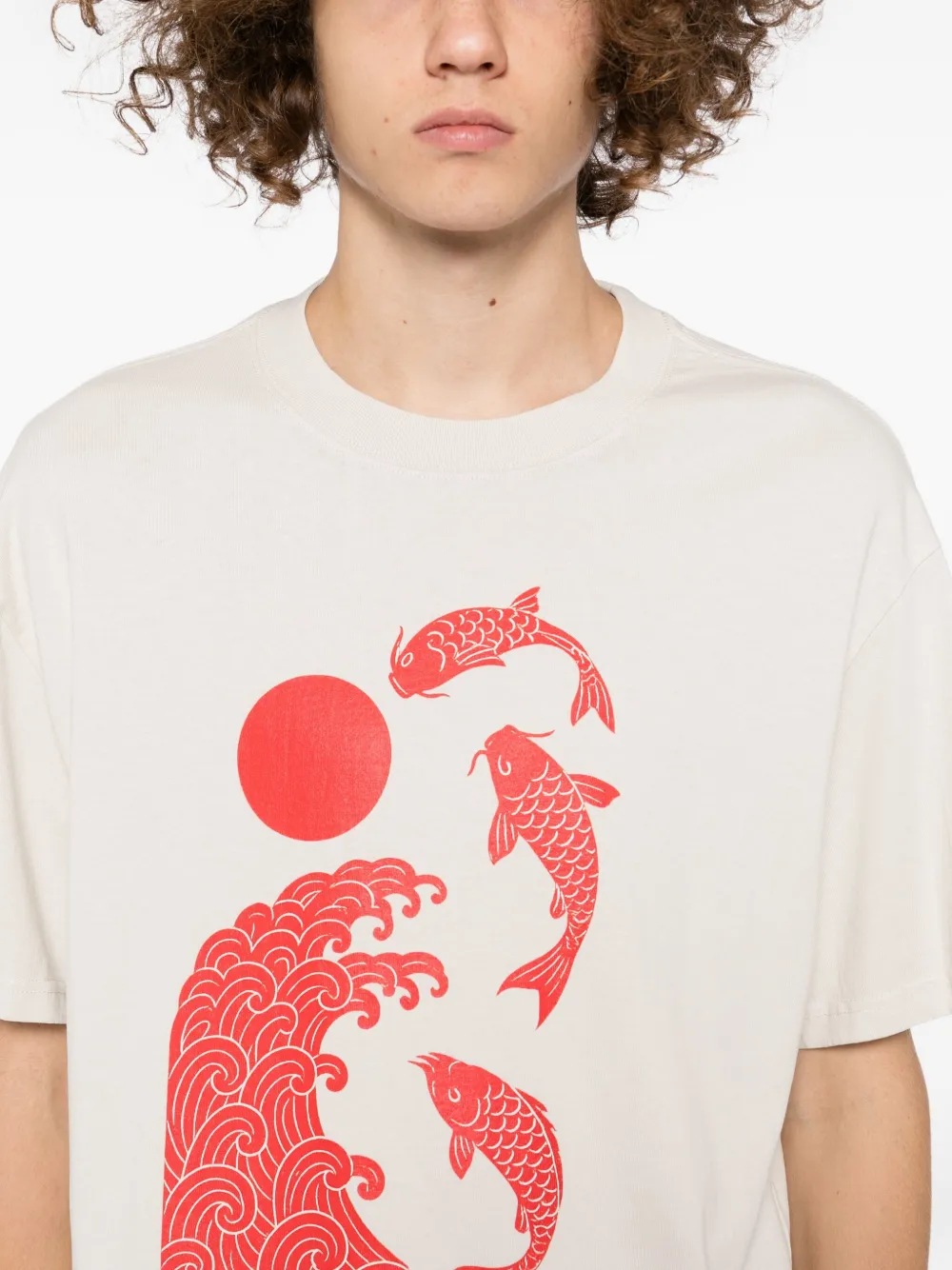 Melt T-shirt met grafische print Beige