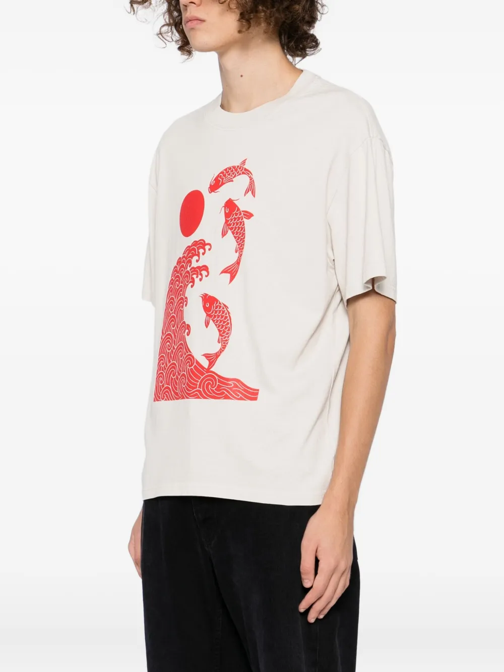 Melt T-shirt met grafische print Beige