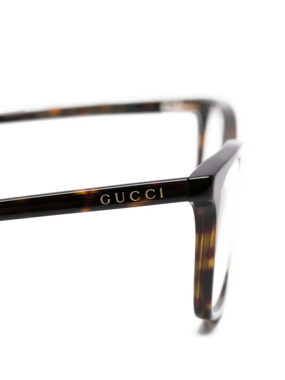 Gucci Eyewear Bril met rechthoekig montuur Bruin