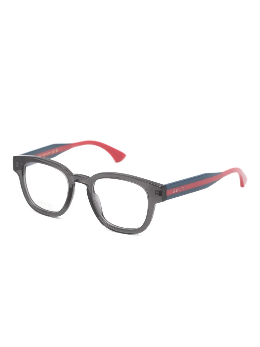 Gucci Eyewear stripe square-frame glasses | Men | Image 2