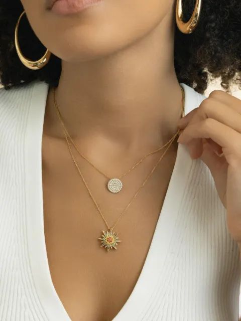 Lisa Nik collier Disc en or 18ct serti de diamant