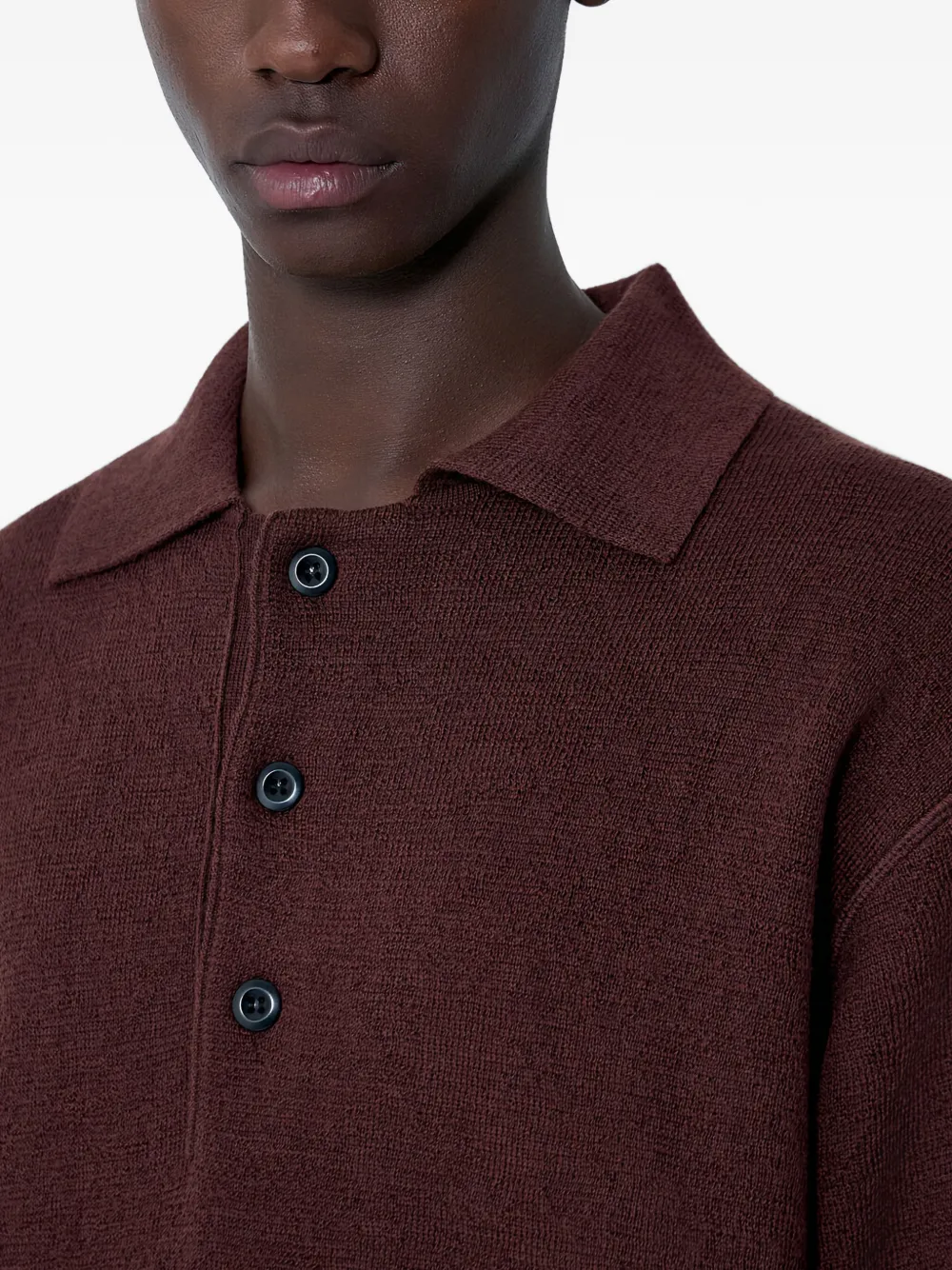 Buttoned Knitted Polo Shirt