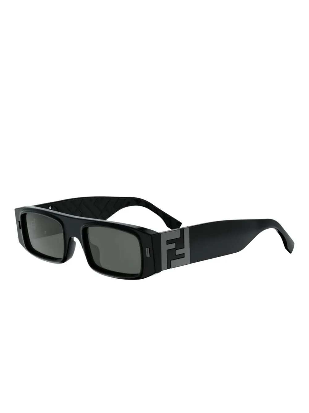 FENDI FF Squared zonnebril met logodetail - Zwart