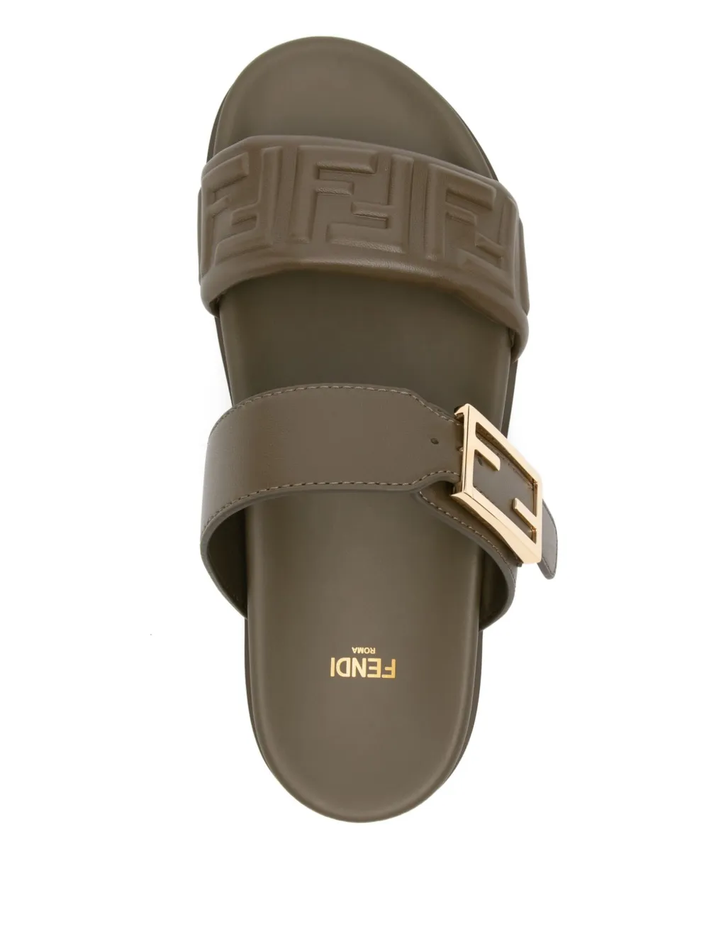 FENDI buckle embossed-FF sandals Groen