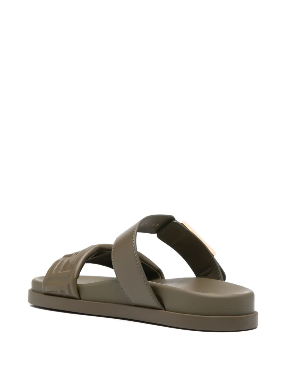 FENDI buckle embossed-FF sandals Groen