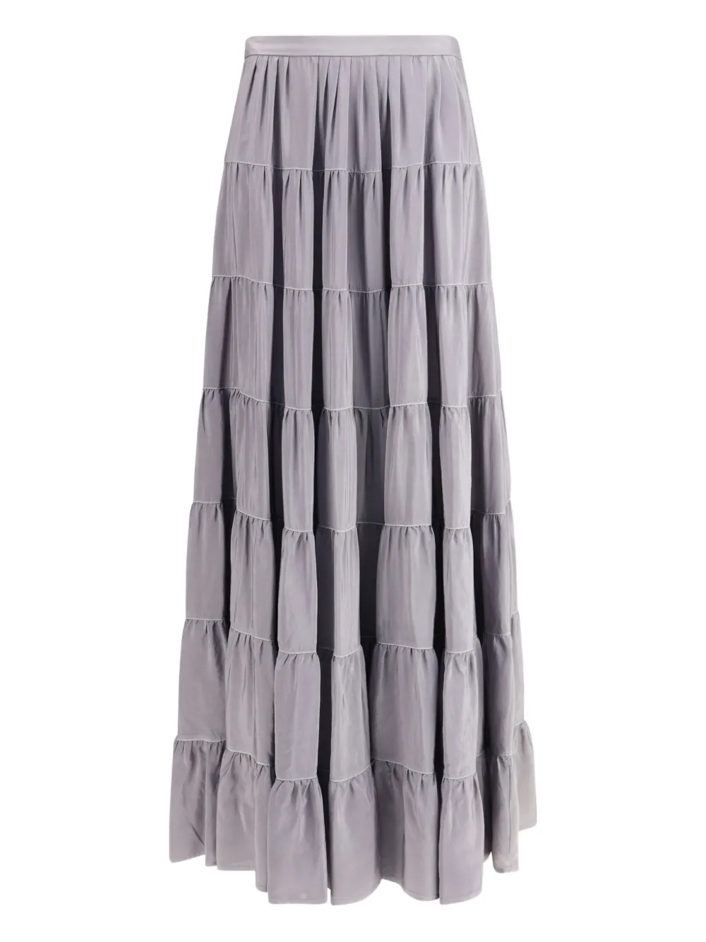Forte Forte Draped Habotai Silk Skirt In Gray