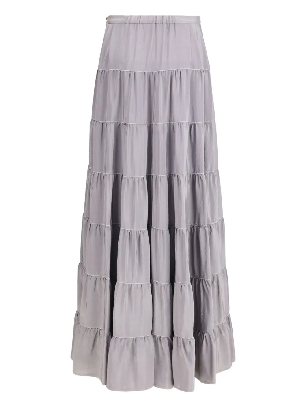 Forte Forte Draped Habotai Silk Skirt In Gray