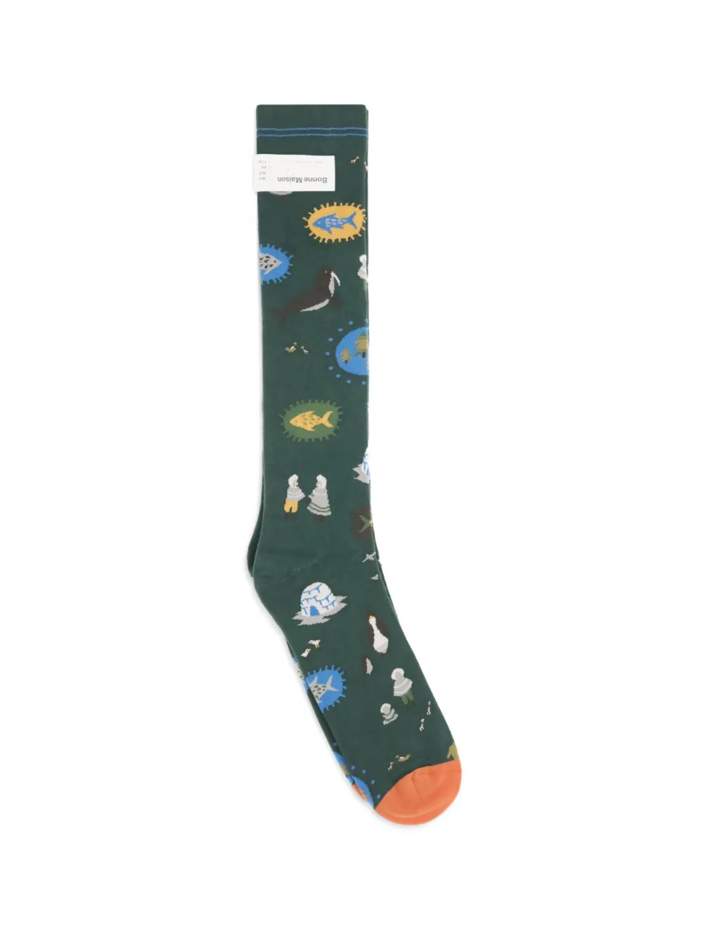 La Maison Printed Socks In Green