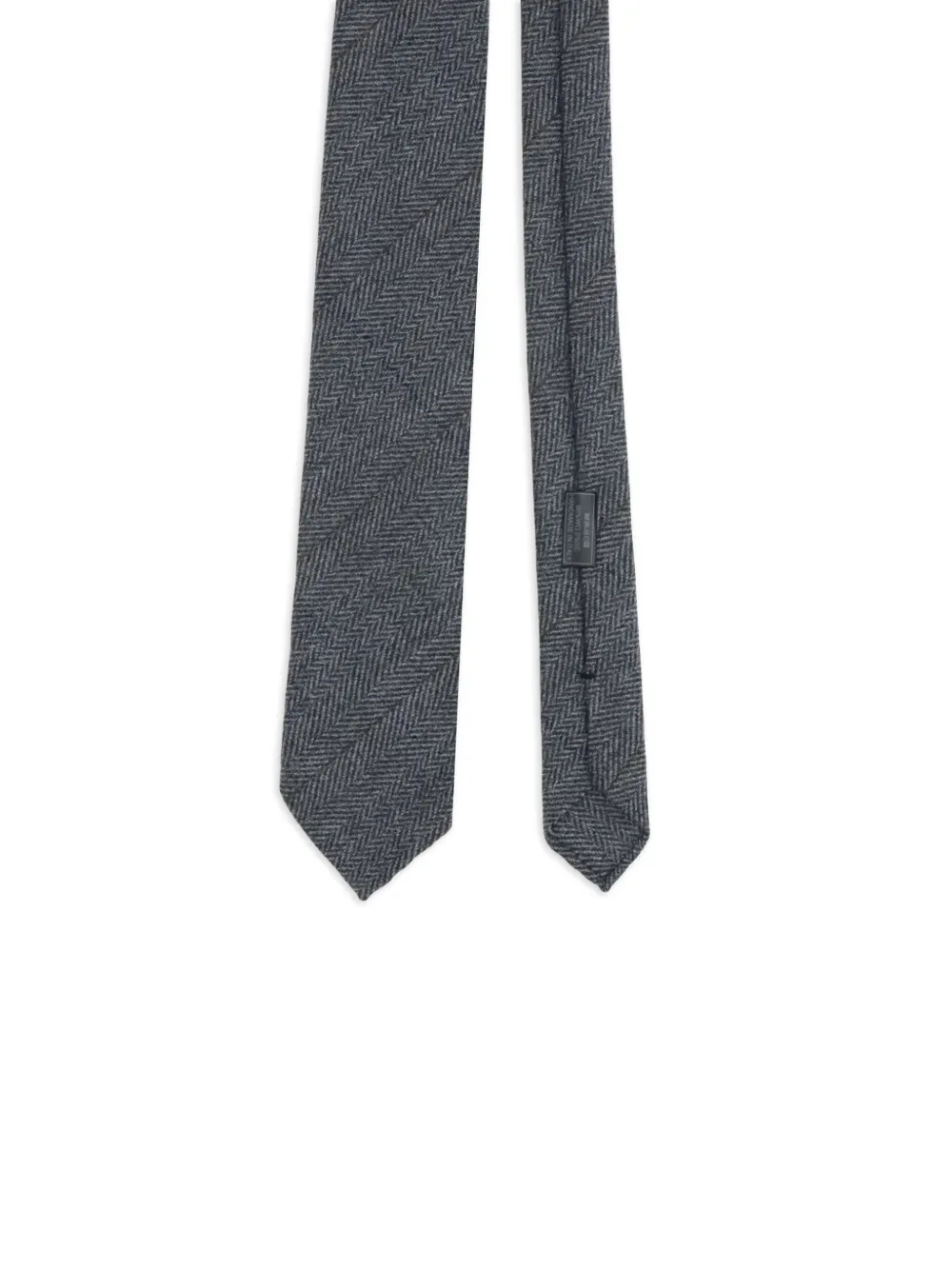 Brioni Stropdas met visgraatpatroon Grijs