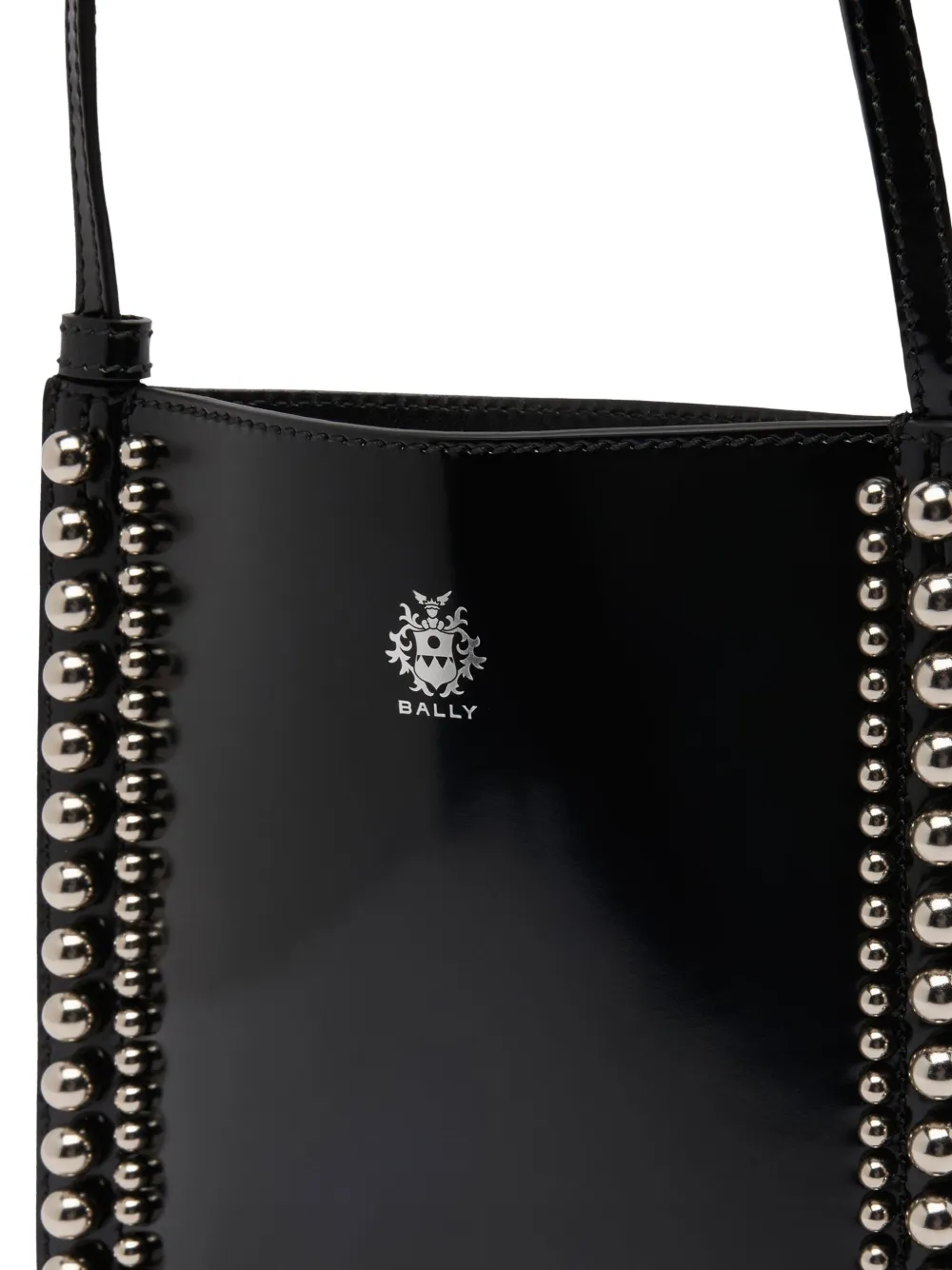 Bally Beckett leren messengertas met studs Zwart