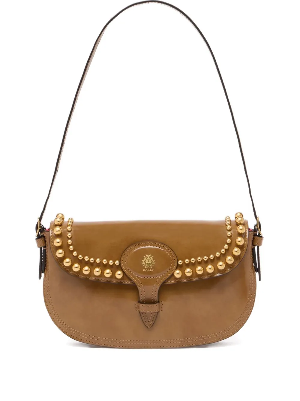 Bally Small Beckett Leather Shoulder Bag In Brown