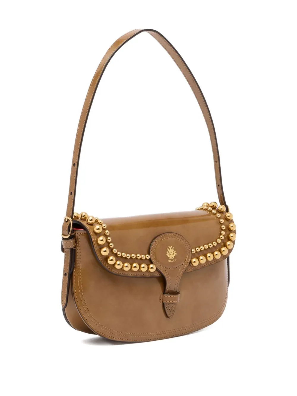 Bally Small Beckett Leather Shoulder Bag In Brown
