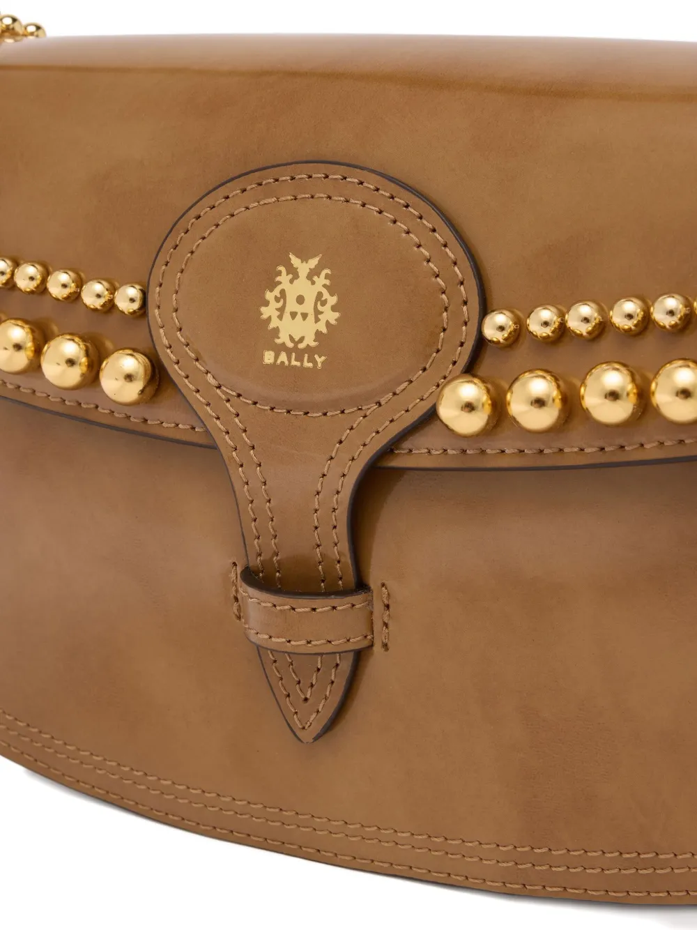 Bally Small Beckett Leather Shoulder Bag In Brown