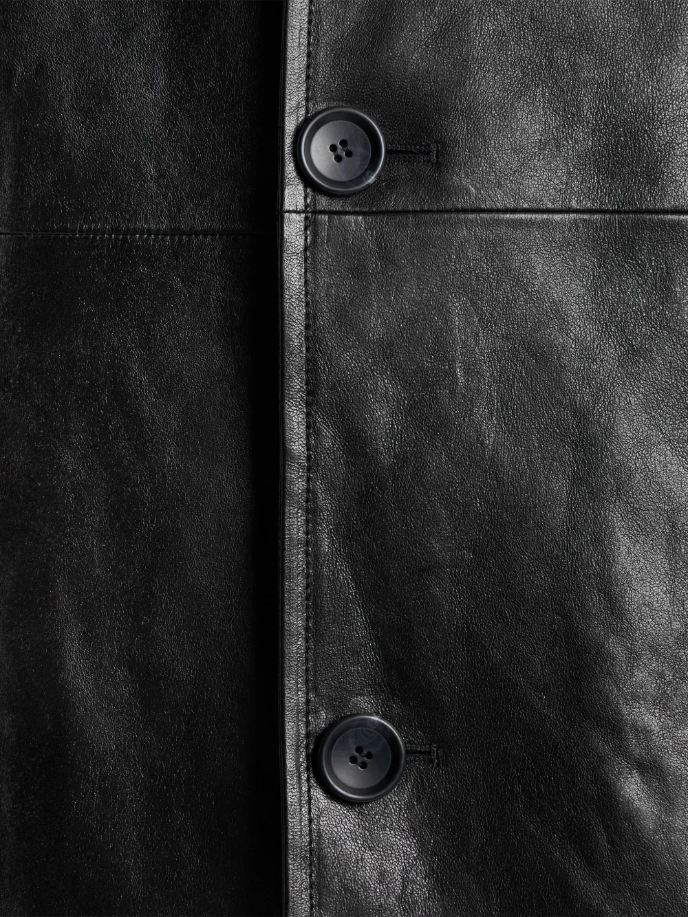 Bally Car leren jas met knopen van hoorn Zwart