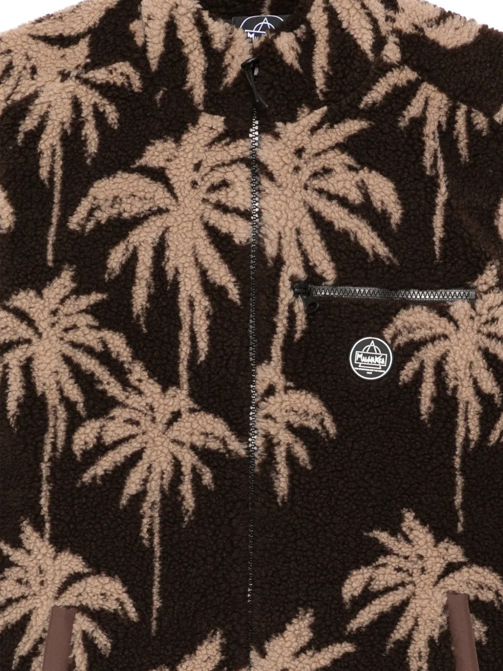 Mauna Kea Palm-print Zip-fastening Gilet In Brown