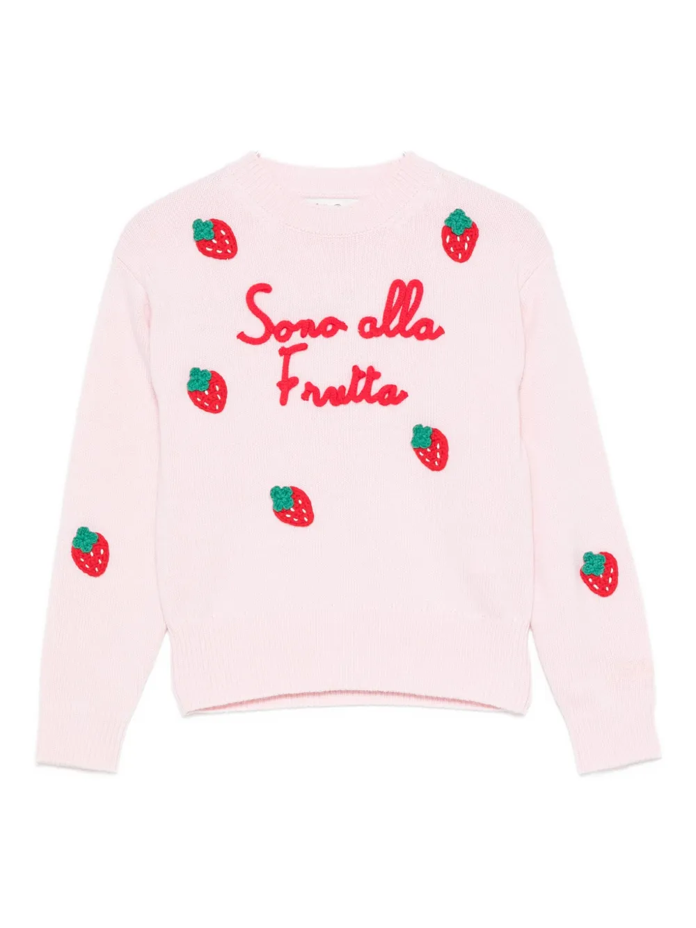 MC2 Saint Barth Kids strawberry-embroidered sweater - ピンク MC2 Saint Barth Kids strawberry-embroidered sweater - ピンク