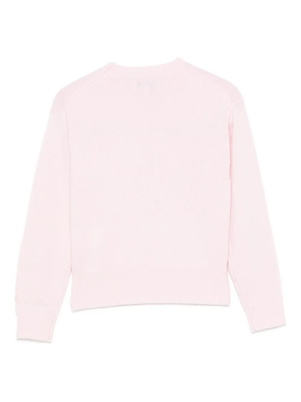 Mc2 Saint Barth Strawberry-embroidered Sweater In Pink