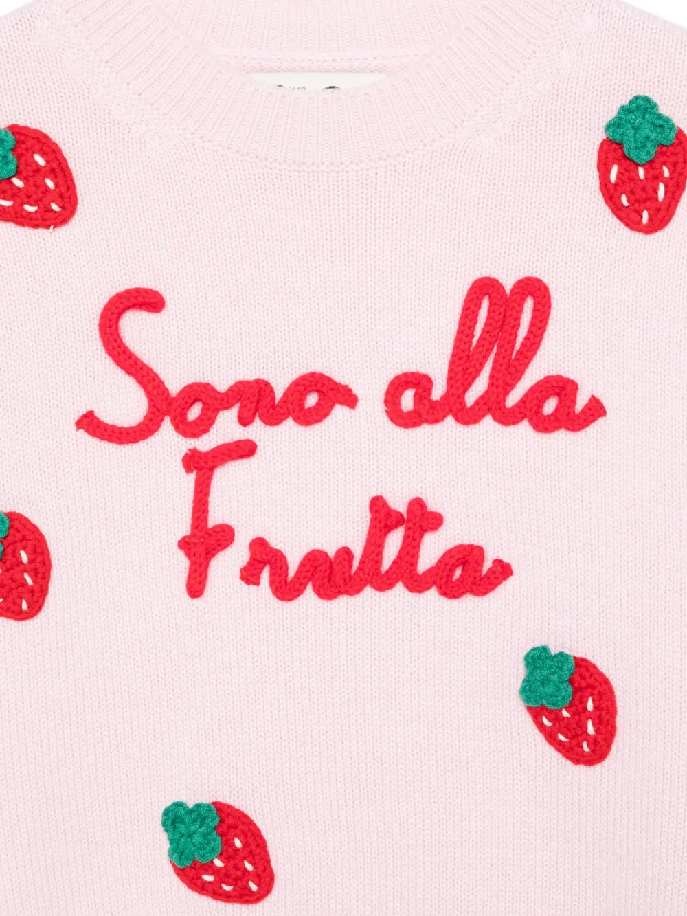 MC2 Saint Barth Kids Trui met geborduurde aardbei Roze