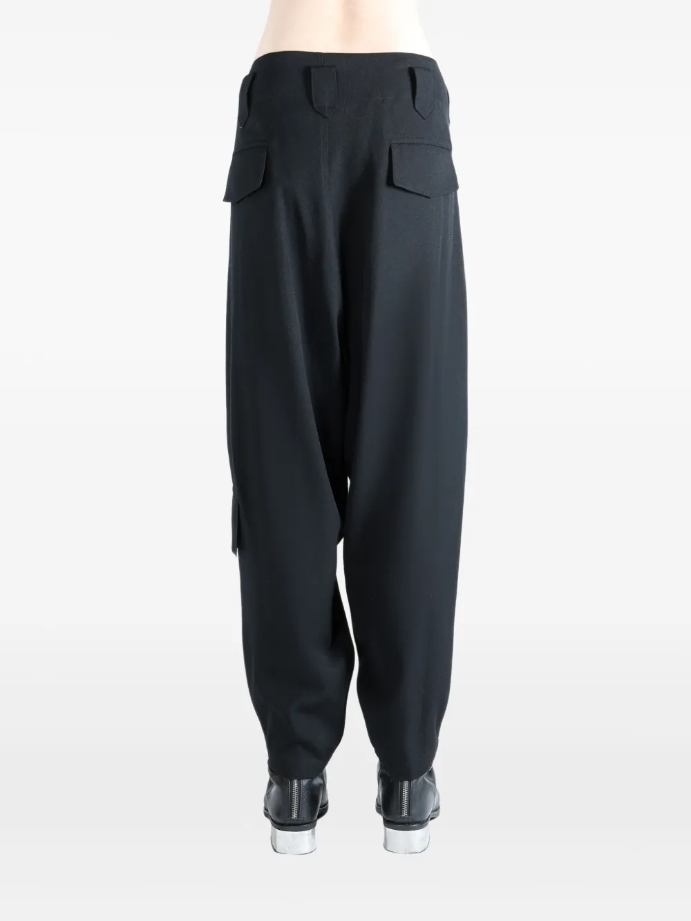 Yohji Yamamoto Wollen broek met zakken Zwart