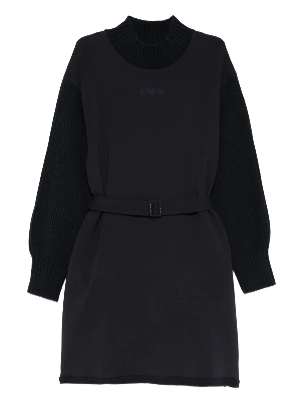 Emporio Armani Kids belted long-sleeve dress - Black