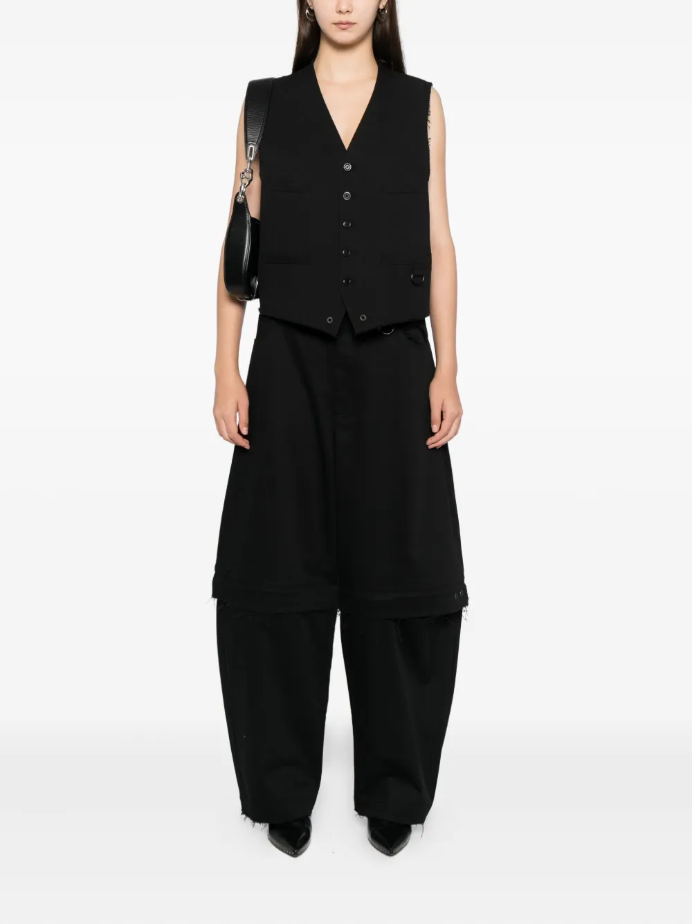 TEAM WANG design Classic gilet met V-hals BLACK
