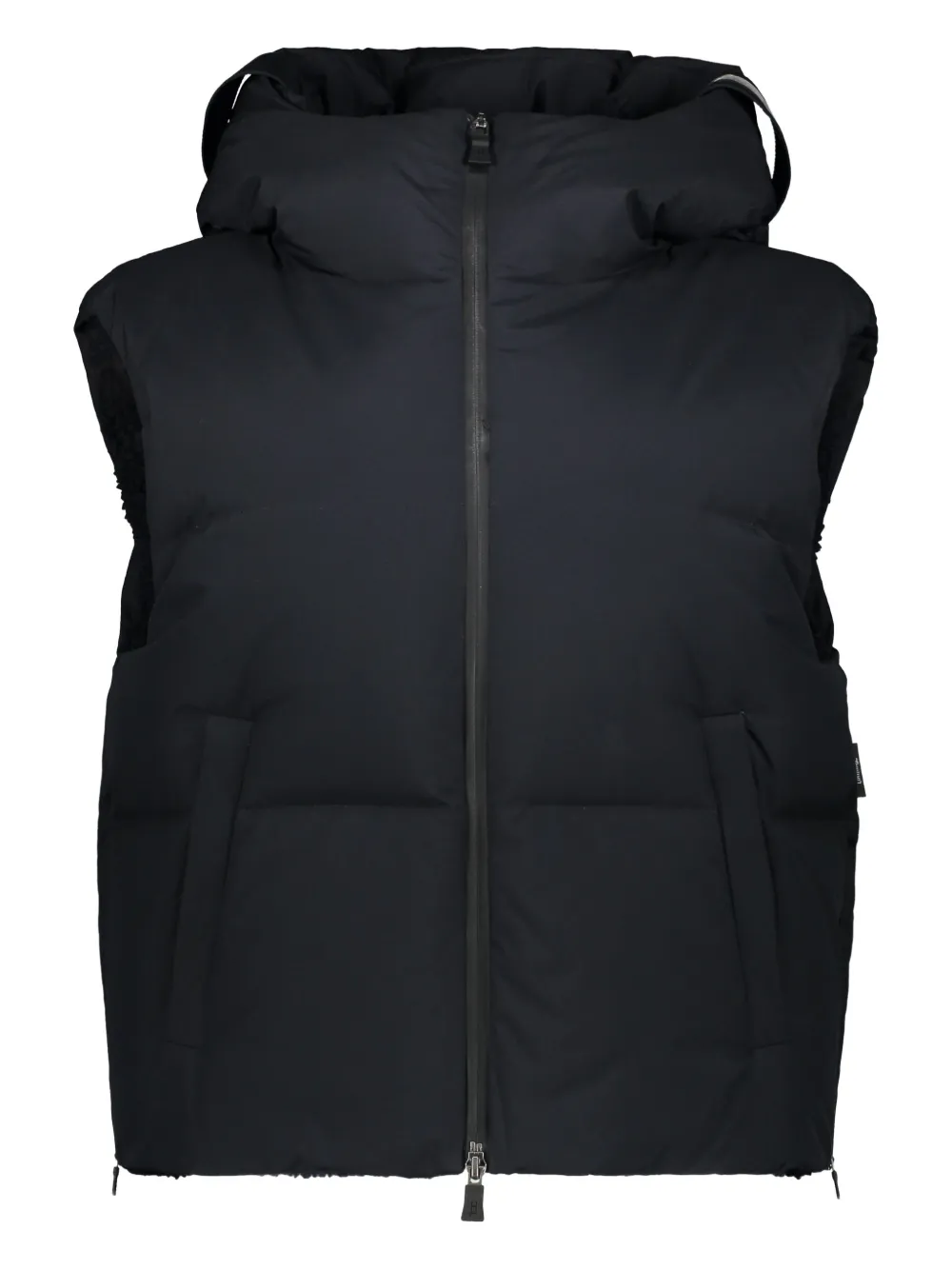 Herno Elegant Black Sleeveless Hoodie In Black