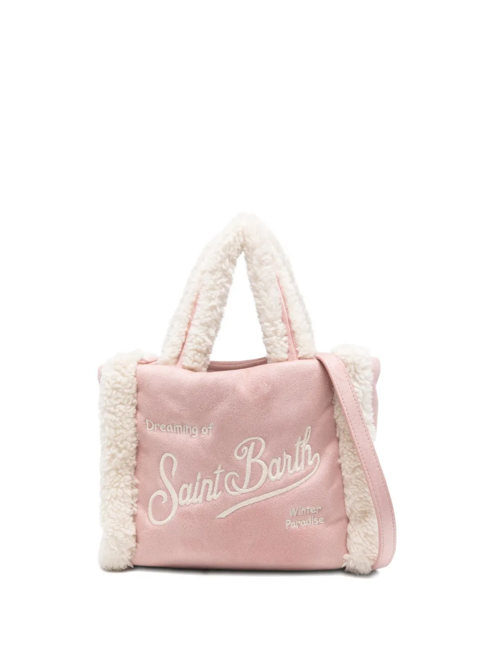 Mc2 Saint Barth Faux-fur Trim Tote Bag In Pink