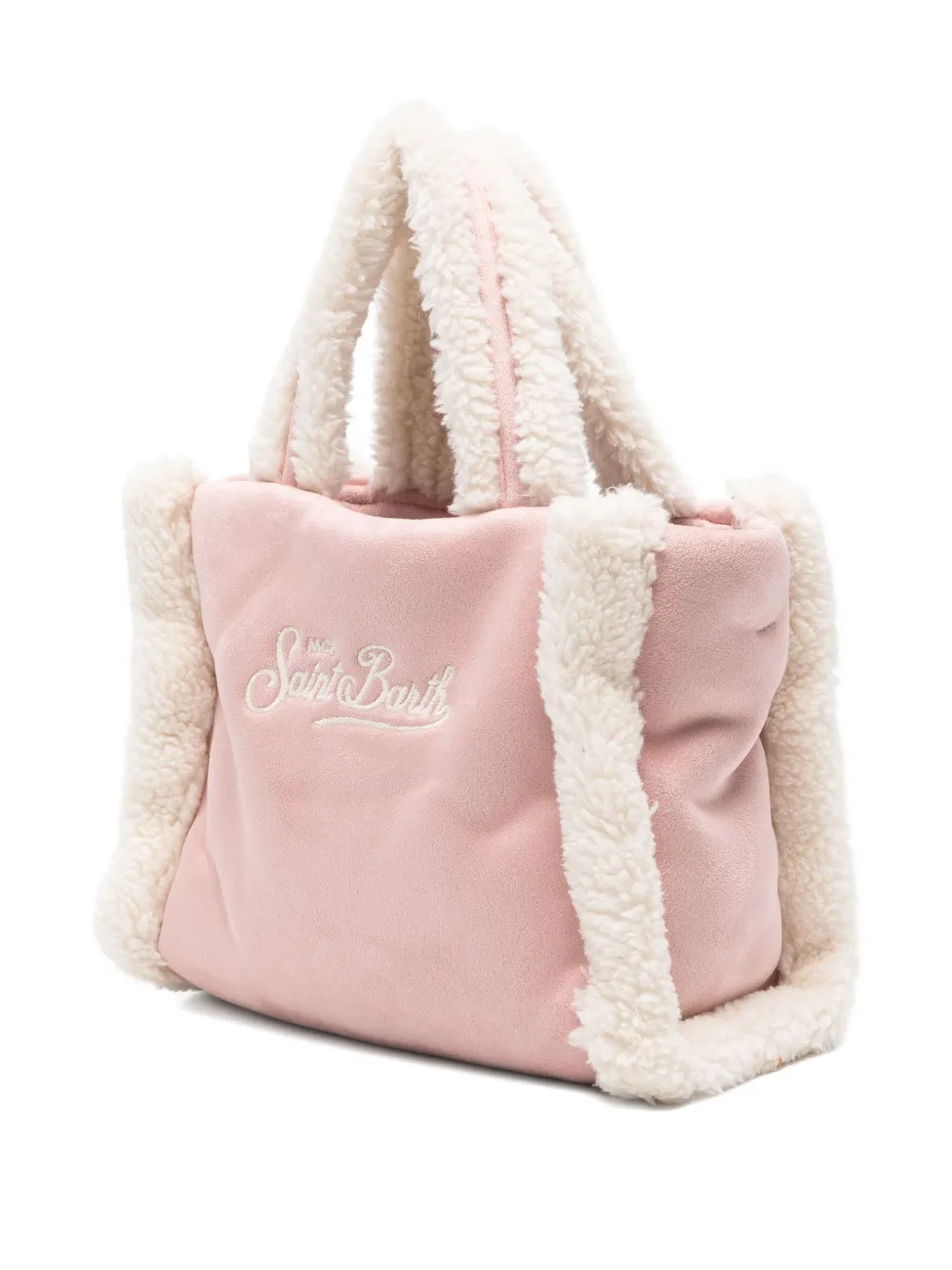 Mc2 Saint Barth Faux-fur Trim Tote Bag In Pink