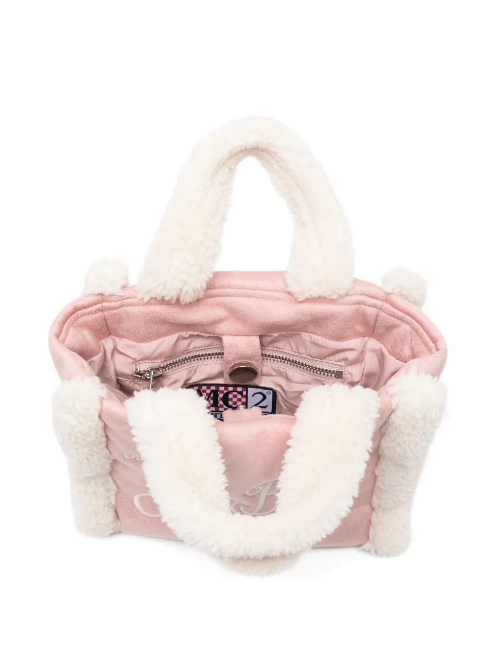 Mc2 Saint Barth Faux-fur Trim Tote Bag In Pink
