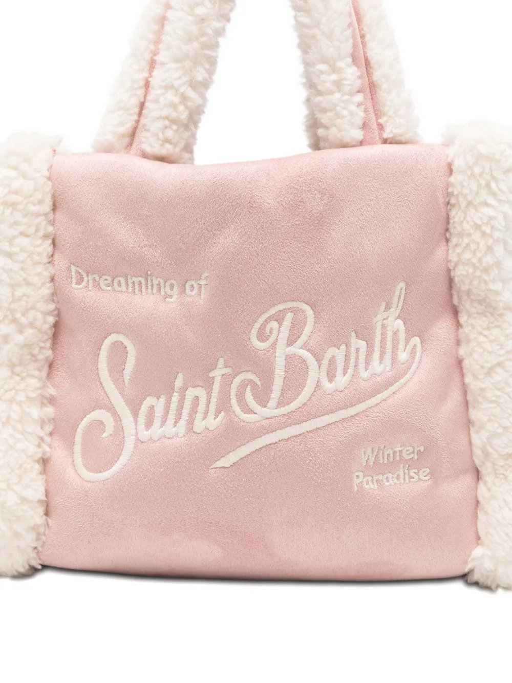 Mc2 Saint Barth Faux-fur Trim Tote Bag In Pink