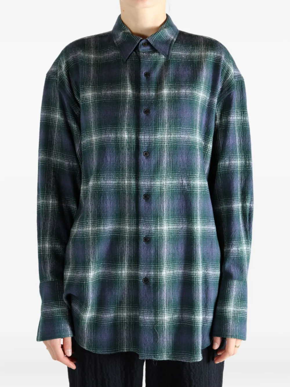 Auralee checked shirt - Groen